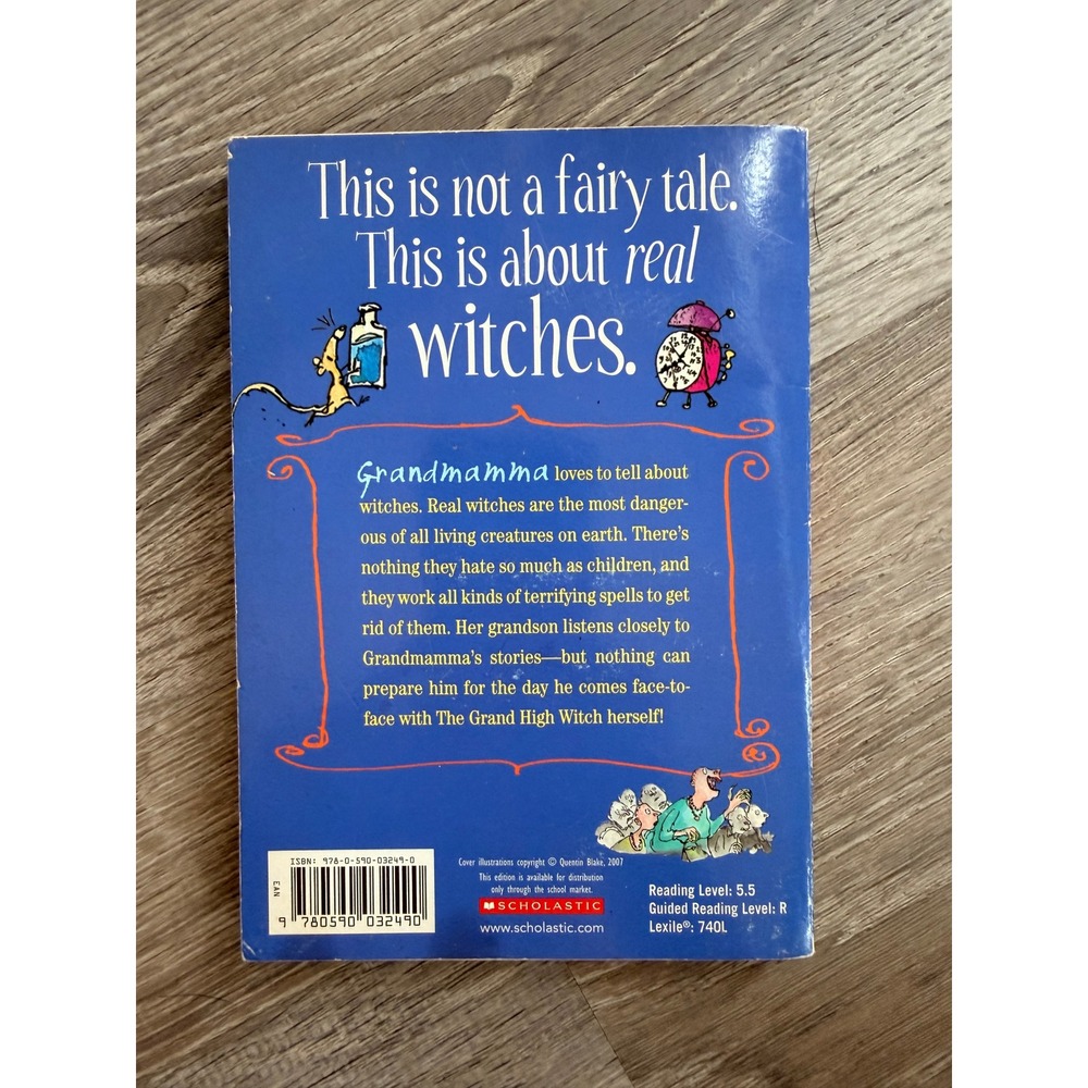 The Witches Roald Dahl Quentin Blake Scholastic Paperback Childrens Fantasy Book - Picture 2 of 2